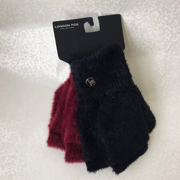 London Fog women O/S  winter Gloves black & red 2 Pack NWT - Picture 6 of 10
